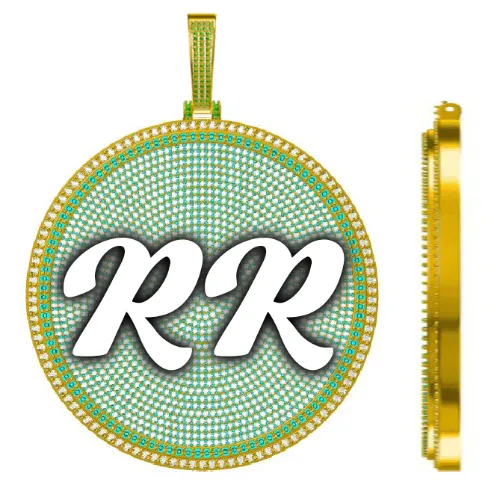 CUSTOM LETTER NECKLACE 3D BIG DISC sold by The GUU Shop