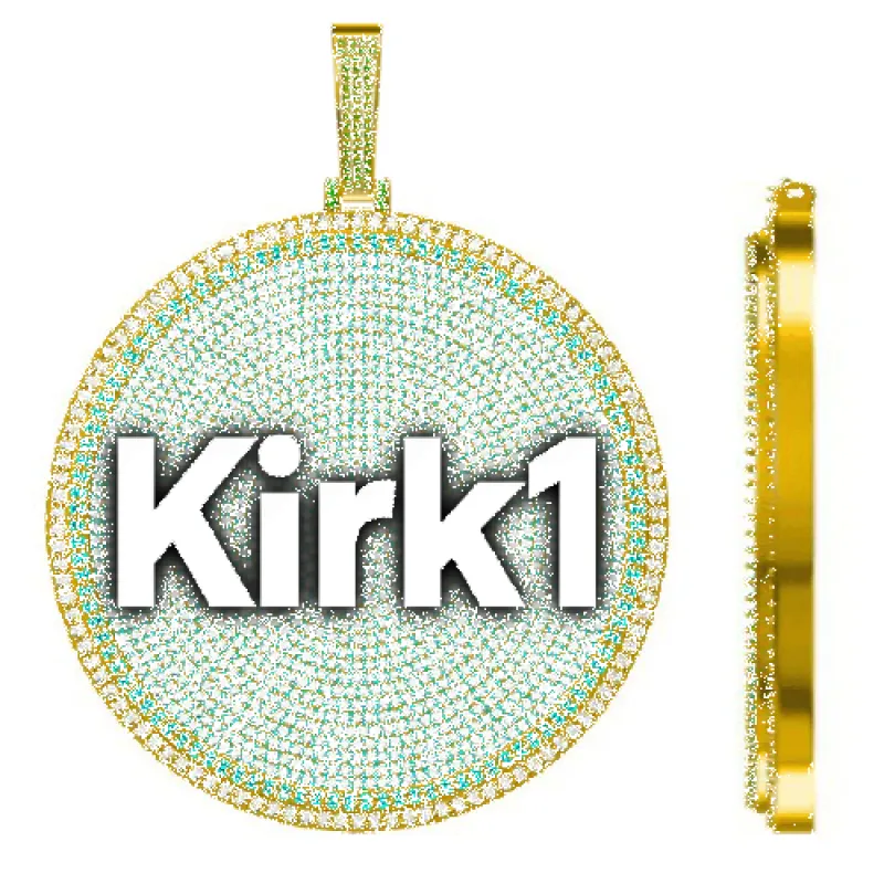 CUSTOM LETTER NECKLACE 3D BIG DISC sold by The GUU Shop