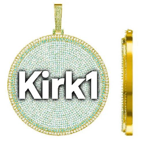 CUSTOM LETTER NECKLACE 3D BIG DISC sold by The GUU Shop