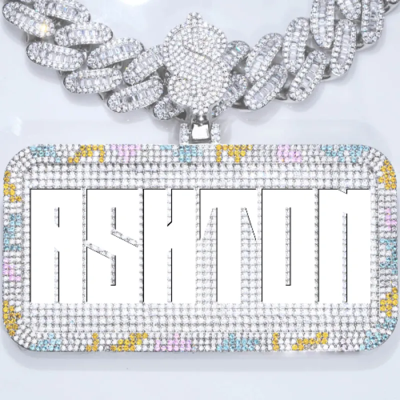 CUSTOM LETTER NECKLACE 3D COLORFUL SQUARE sold by The GUU Shop