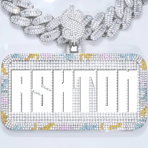 CUSTOM LETTER NECKLACE 3D COLORFUL SQUARE sold by The GUU Shop