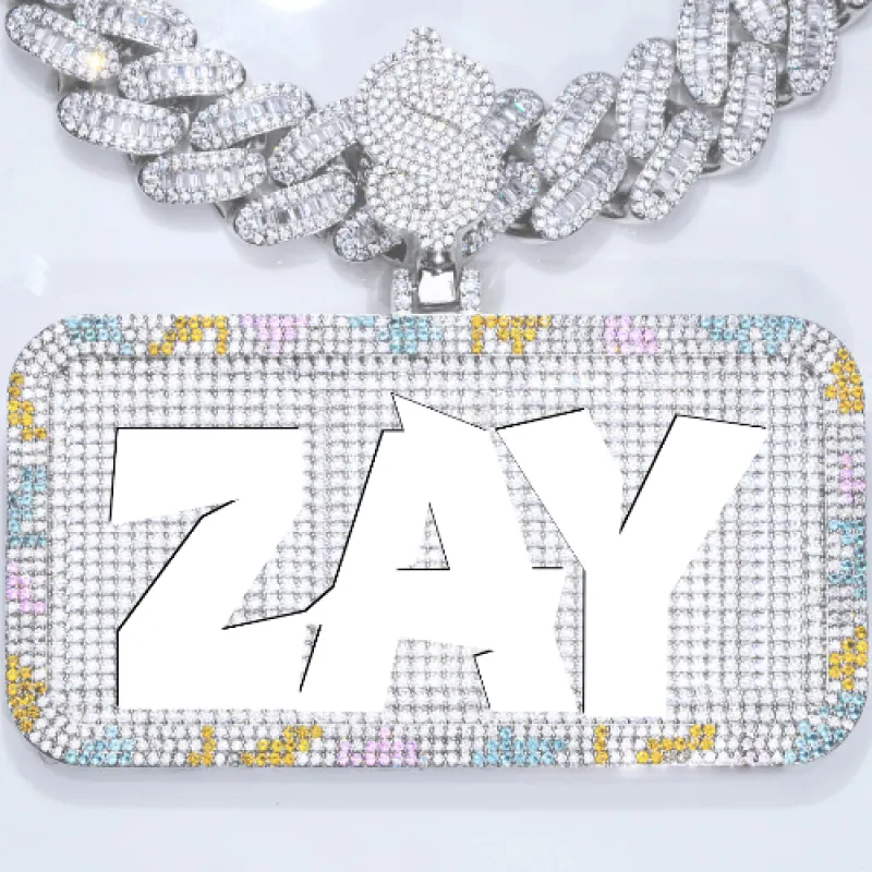 CUSTOM LETTER NECKLACE 3D COLORFUL SQUARE sold by The GUU Shop