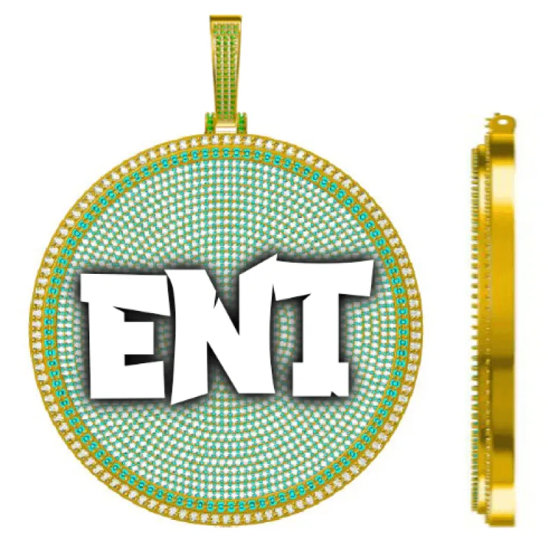 CUSTOM LETTER NECKLACE 3D BIG DISC sold by The GUU Shop