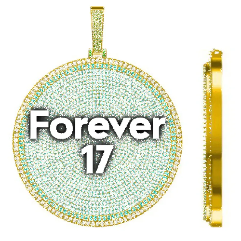 CUSTOM LETTER NECKLACE 3D BIG DISC sold by The GUU Shop