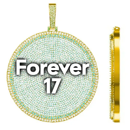 CUSTOM LETTER NECKLACE 3D BIG DISC sold by The GUU Shop