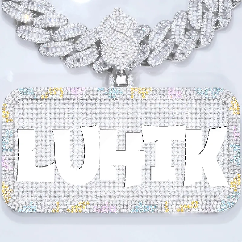 CUSTOM LETTER NECKLACE 3D COLORFUL SQUARE sold by The GUU Shop