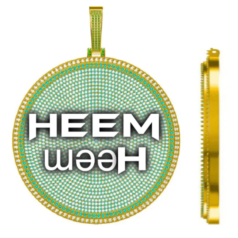 CUSTOM LETTER NECKLACE 3D BIG DISC sold by The GUU Shop