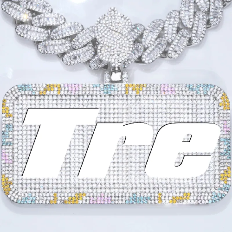 CUSTOM LETTER NECKLACE 3D COLORFUL SQUARE sold by The GUU Shop