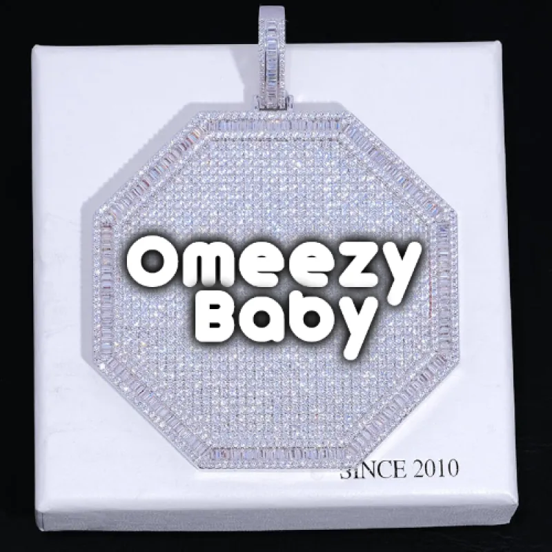 CUSTOM LETTER NECKLACE 3D BIG OCTAGON sold by The GUU Shop