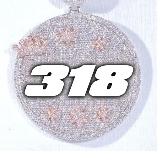 CUSTOM LETTER NECKLACE 3D BIG CROWN DISC sold by The GUU Shop