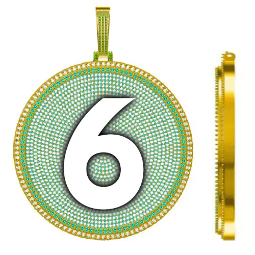 CUSTOM LETTER NECKLACE 3D BIG DISC sold by The GUU Shop