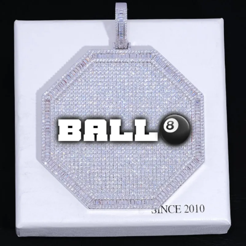 CUSTOM LETTER NECKLACE 3D BIG OCTAGON sold by The GUU Shop