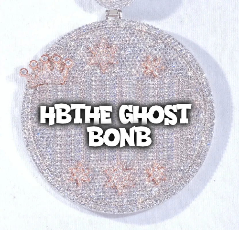 CUSTOM LETTER NECKLACE 3D BIG CROWN DISC sold by The GUU Shop