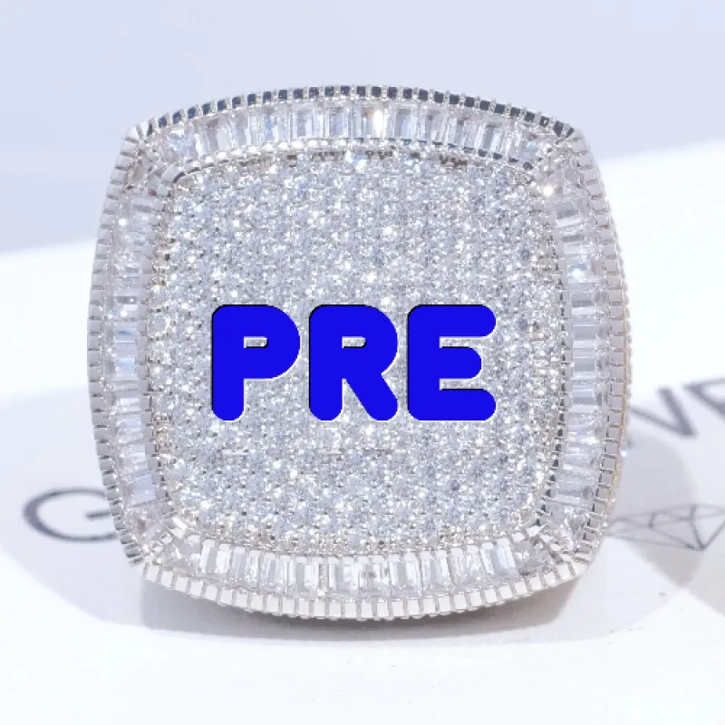 CUSTOM LETTER 3D ICED RING sold by The GUU Shop