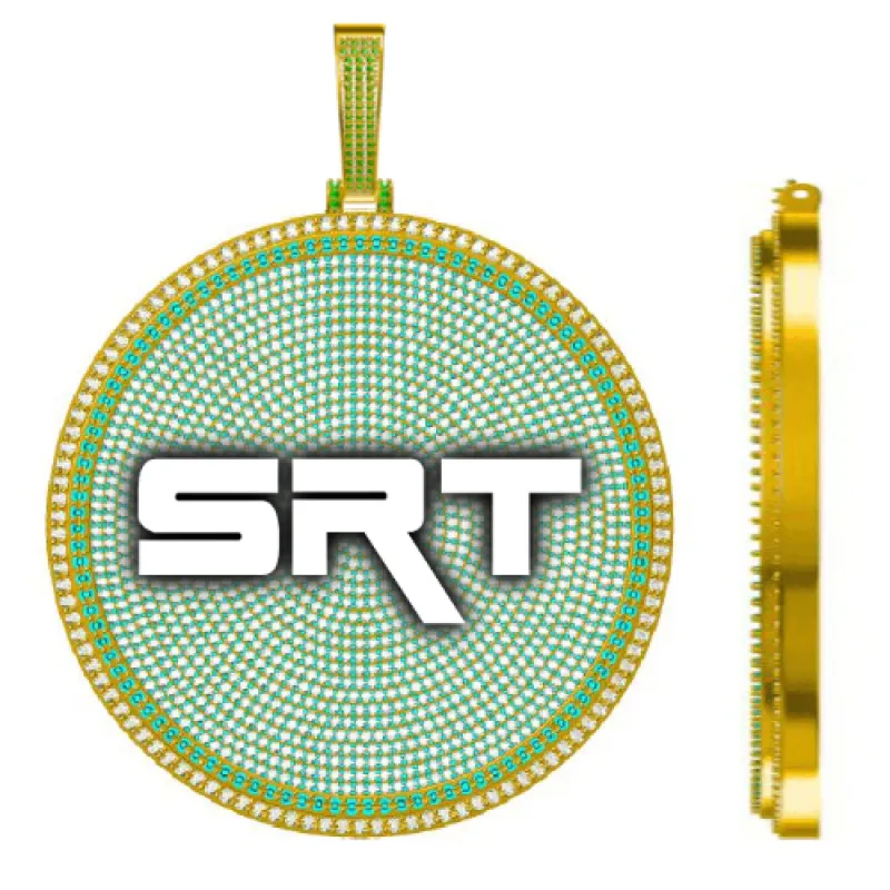 CUSTOM LETTER NECKLACE 3D BIG DISC sold by The GUU Shop