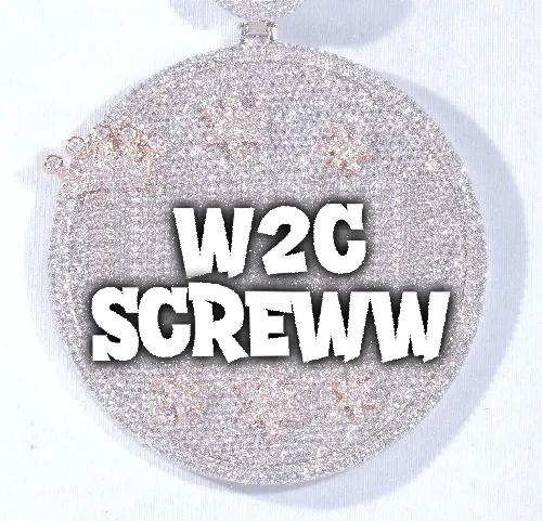 CUSTOM LETTER NECKLACE 3D BIG CROWN DISC sold by The GUU Shop