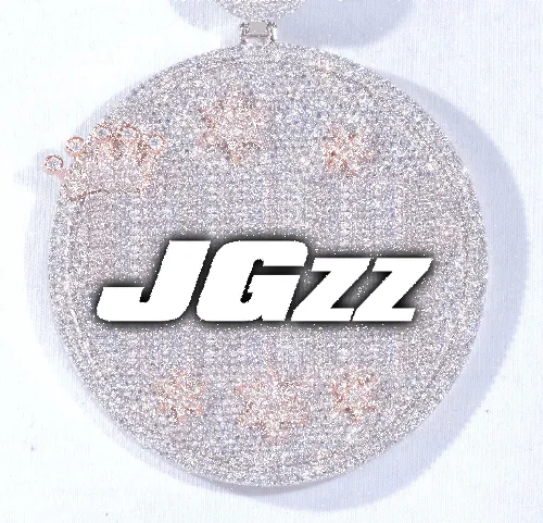 CUSTOM LETTER NECKLACE 3D BIG CROWN DISC sold by The GUU Shop