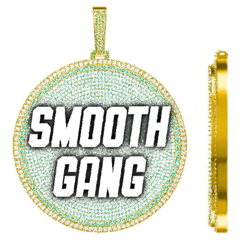 CUSTOM LETTER NECKLACE 3D BIG DISC sold by The GUU Shop