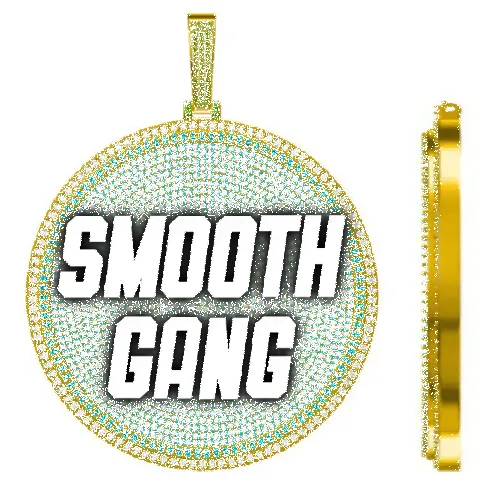 CUSTOM LETTER NECKLACE 3D BIG DISC sold by The GUU Shop