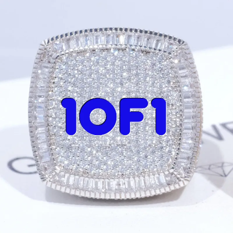 CUSTOM LETTER 3D ICED RING sold by The GUU Shop