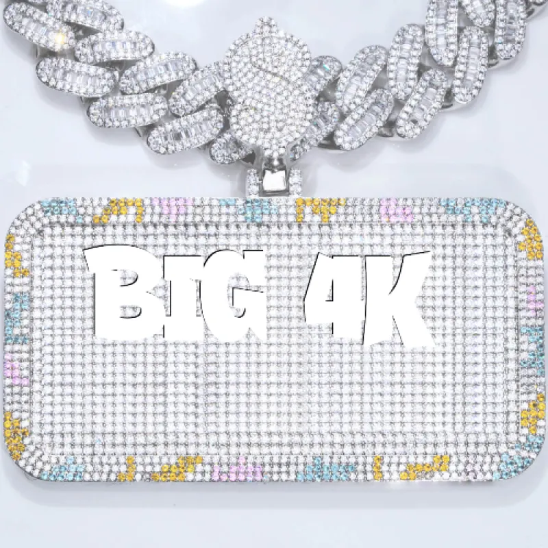 CUSTOM LETTER NECKLACE 3D COLORFUL SQUARE sold by The GUU Shop