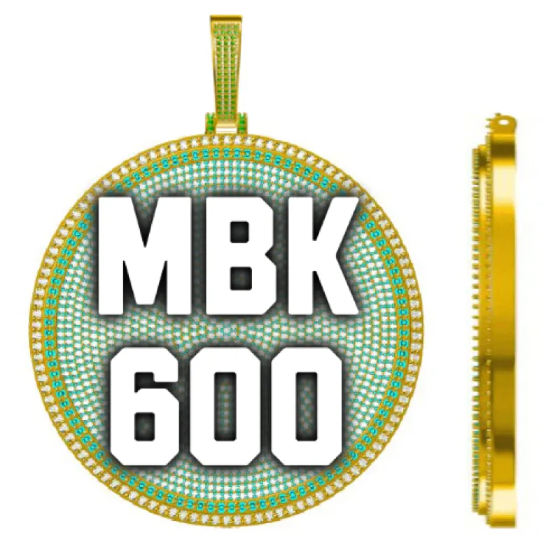 CUSTOM LETTER NECKLACE 3D BIG DISC sold by The GUU Shop