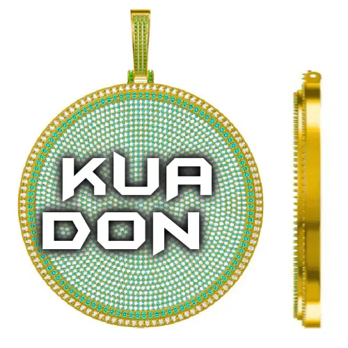 CUSTOM LETTER NECKLACE 3D BIG DISC sold by The GUU Shop