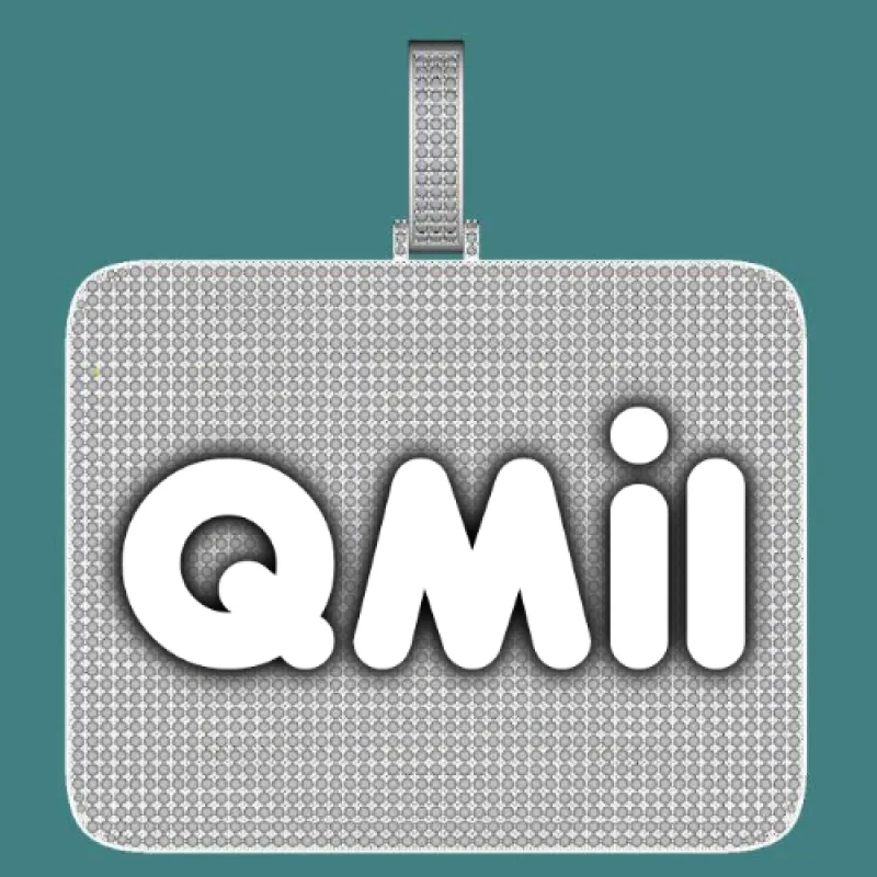 CUSTOM LETTER NECKLACE 3D BIG SQUARE sold by The GUU Shop