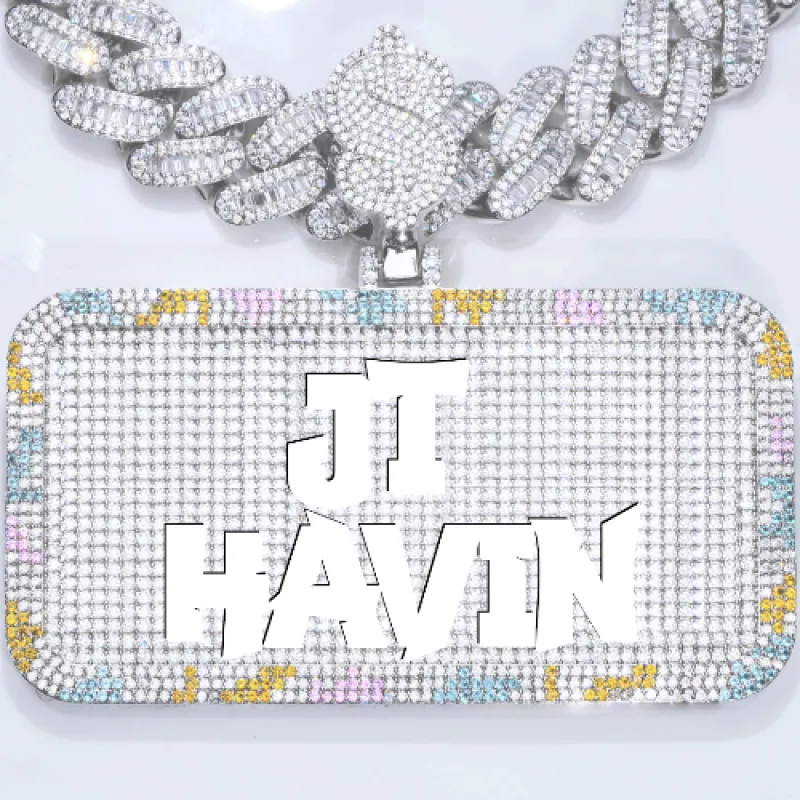 CUSTOM LETTER NECKLACE 3D COLORFUL SQUARE sold by The GUU Shop