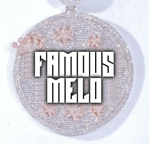 CUSTOM LETTER NECKLACE 3D BIG CROWN DISC sold by The GUU Shop