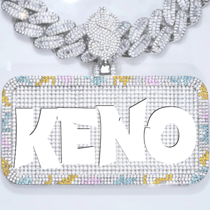 CUSTOM LETTER NECKLACE 3D COLORFUL SQUARE sold by The GUU Shop