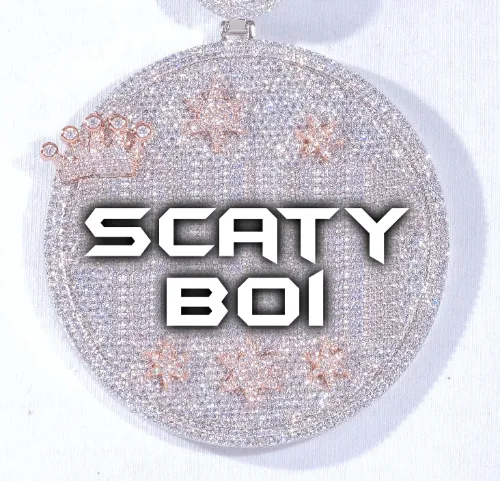 CUSTOM LETTER NECKLACE 3D BIG CROWN DISC sold by The GUU Shop