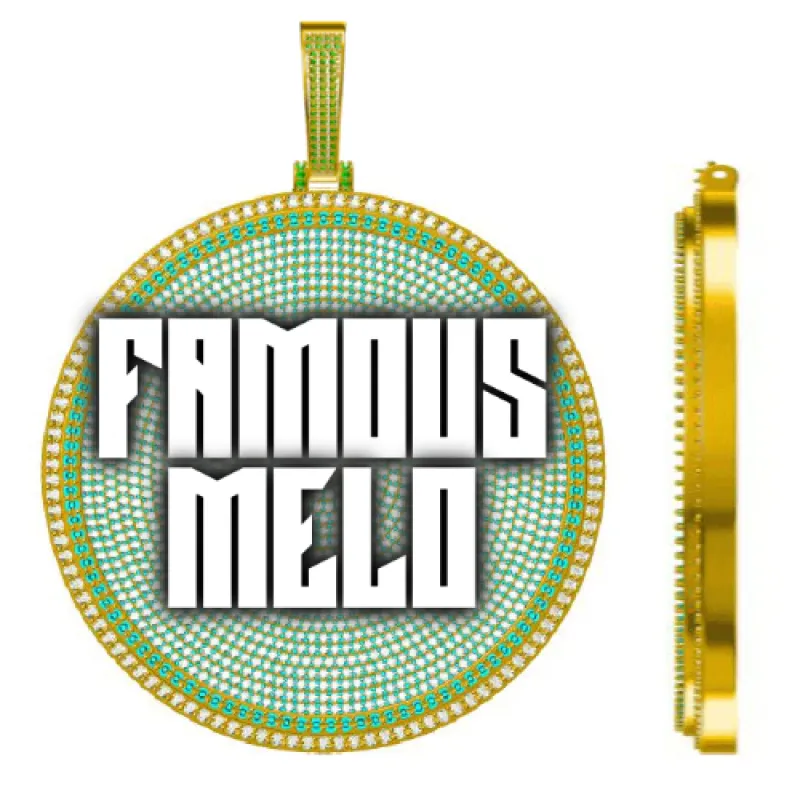 CUSTOM LETTER NECKLACE 3D BIG DISC sold by The GUU Shop