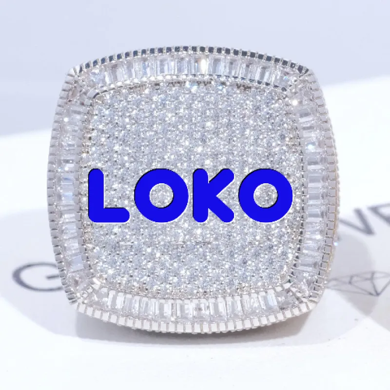 CUSTOM LETTER 3D ICED RING sold by The GUU Shop