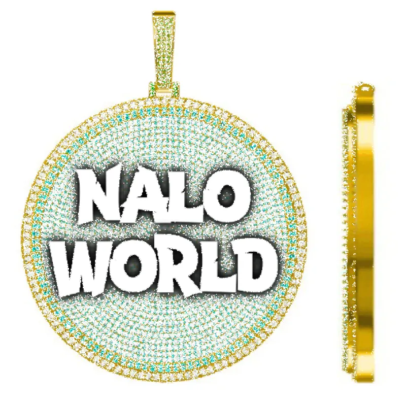 CUSTOM LETTER NECKLACE 3D BIG DISC sold by The GUU Shop