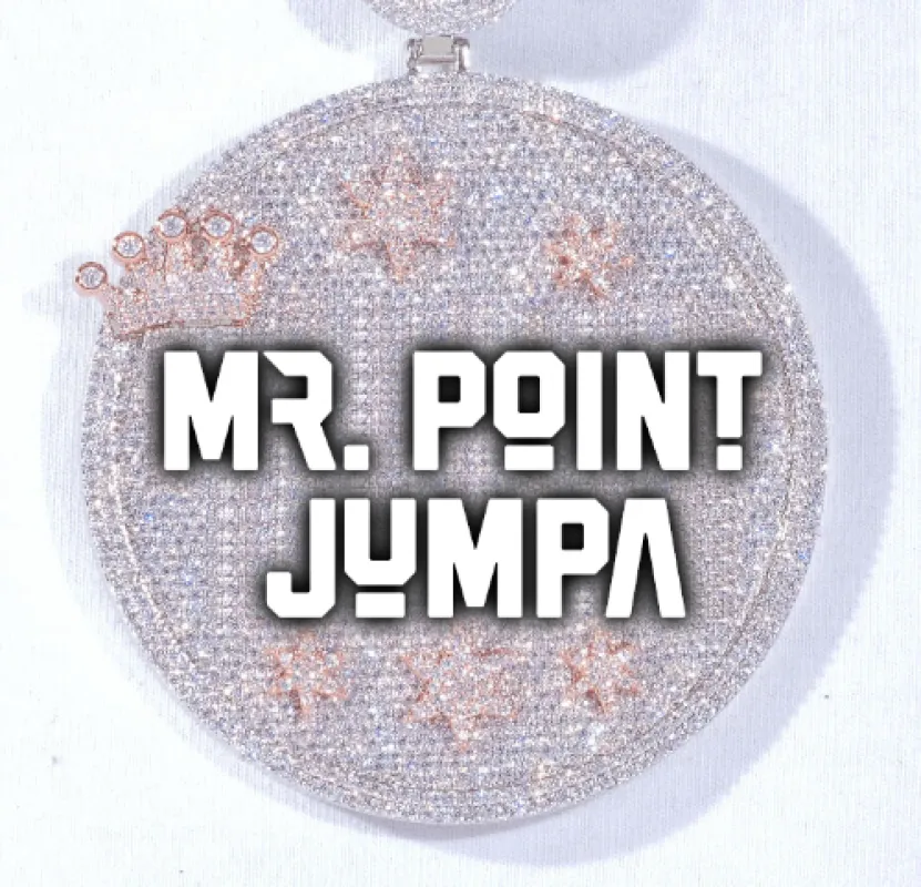 CUSTOM LETTER NECKLACE 3D BIG CROWN DISC sold by The GUU Shop