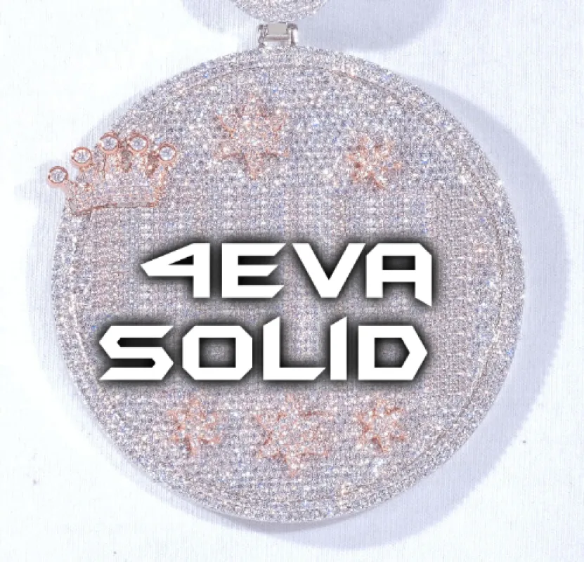 CUSTOM LETTER NECKLACE 3D BIG CROWN DISC sold by The GUU Shop