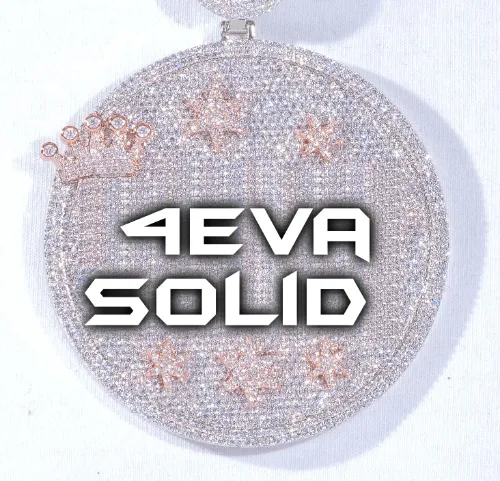 CUSTOM LETTER NECKLACE 3D BIG CROWN DISC sold by The GUU Shop