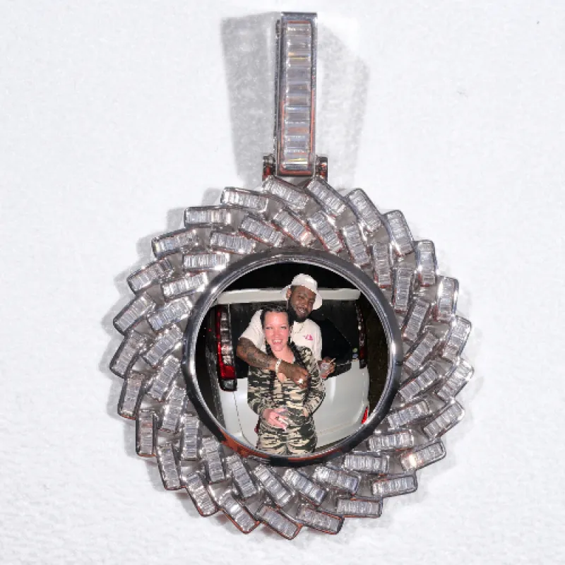 Large 3D Baguette Custom Picture Pendant sold by The GUU Shop