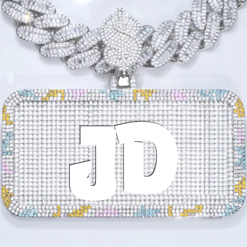 CUSTOM LETTER NECKLACE 3D COLORFUL SQUARE sold by The GUU Shop