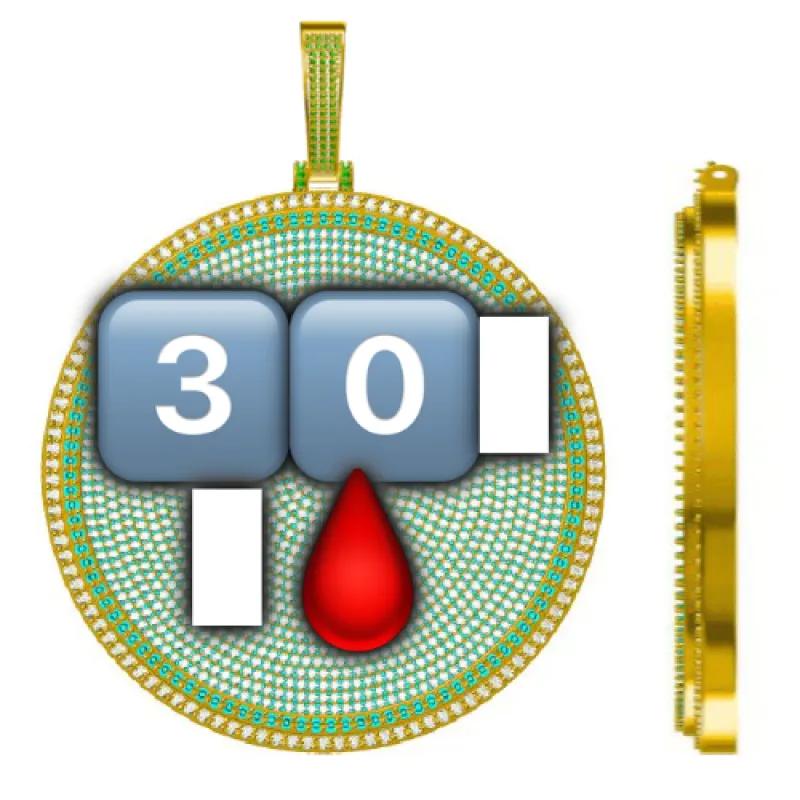 CUSTOM LETTER NECKLACE 3D BIG DISC sold by The GUU Shop