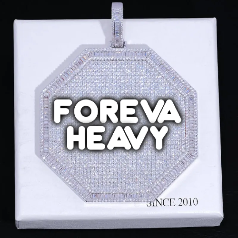 CUSTOM LETTER NECKLACE 3D BIG OCTAGON sold by The GUU Shop