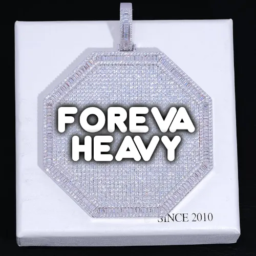 CUSTOM LETTER NECKLACE 3D BIG OCTAGON sold by The GUU Shop