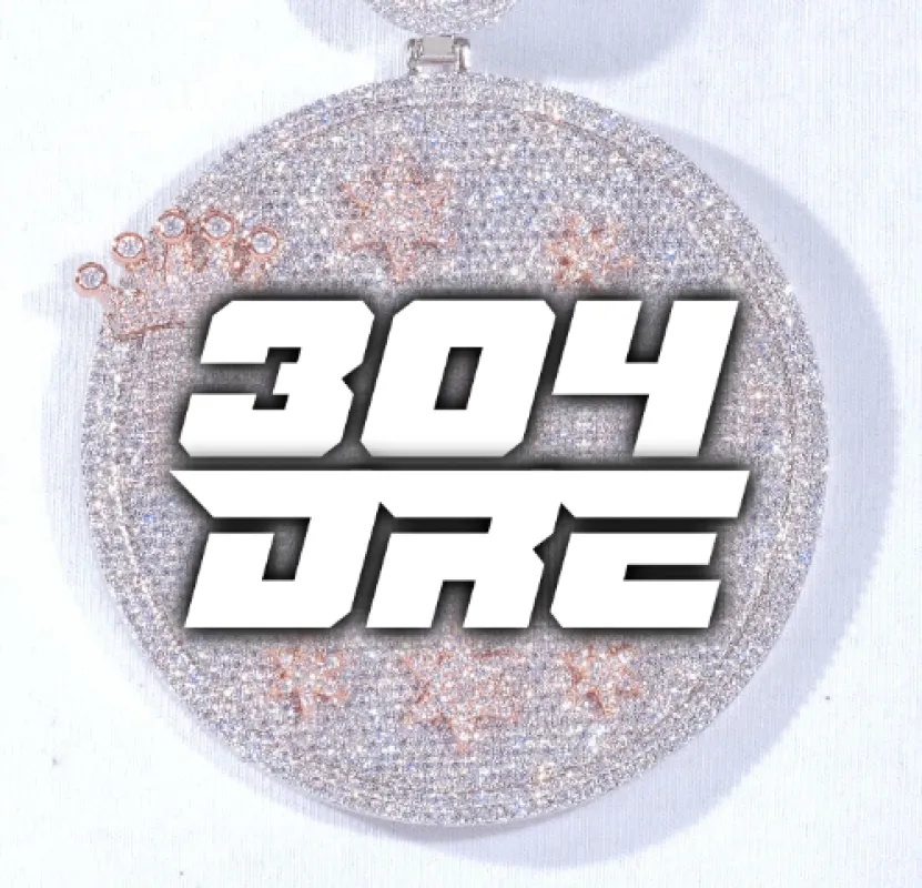 CUSTOM LETTER NECKLACE 3D BIG CROWN DISC sold by The GUU Shop