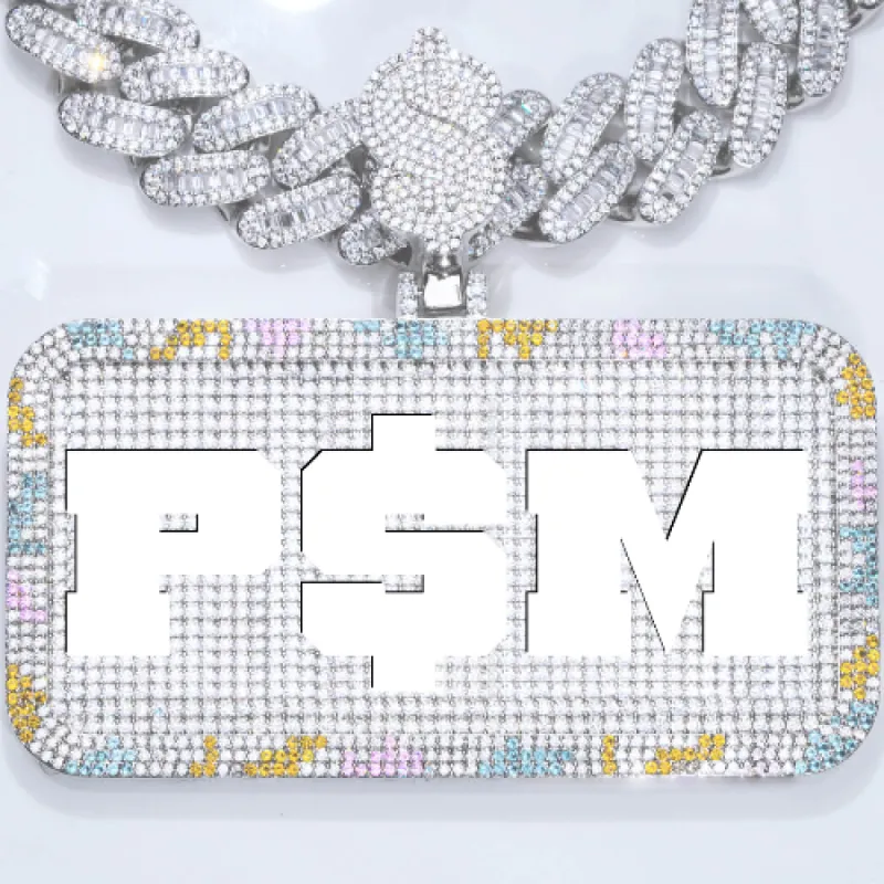 CUSTOM LETTER NECKLACE 3D COLORFUL SQUARE sold by The GUU Shop