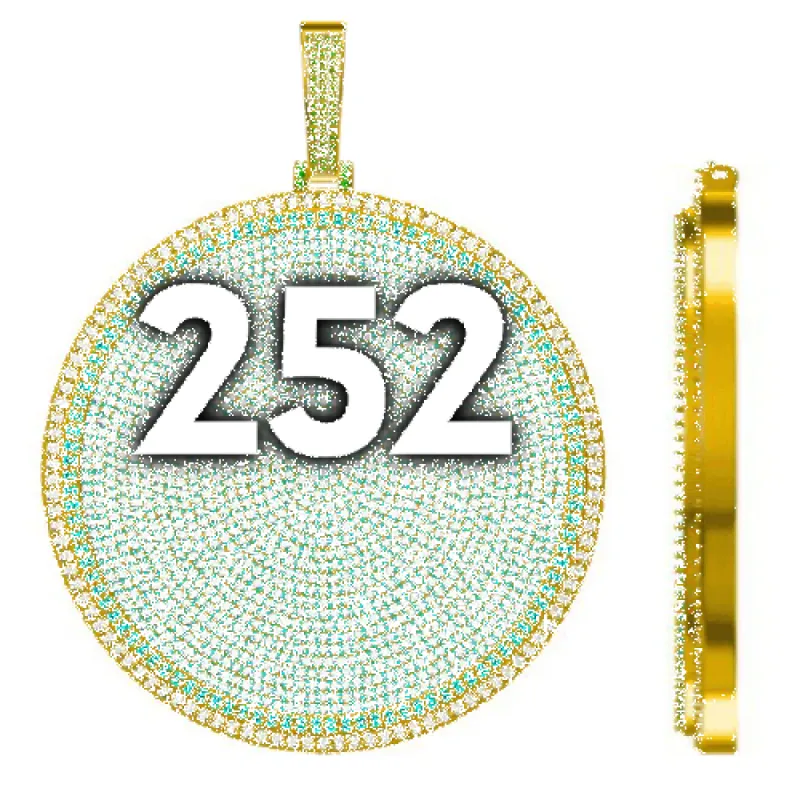 CUSTOM LETTER NECKLACE 3D BIG DISC sold by The GUU Shop