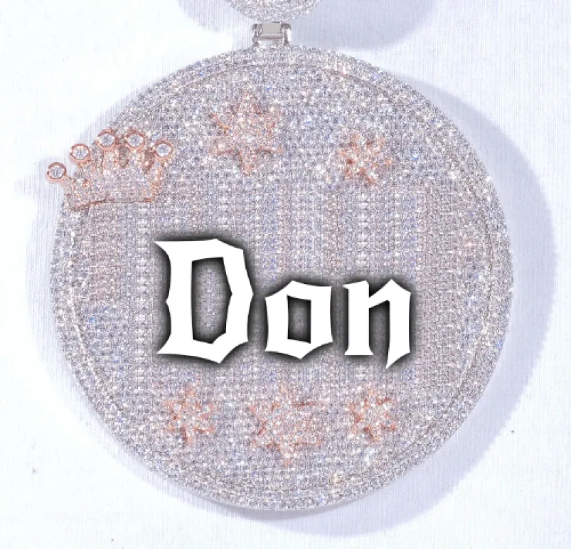 CUSTOM LETTER NECKLACE 3D BIG CROWN DISC made by The GUU Shop