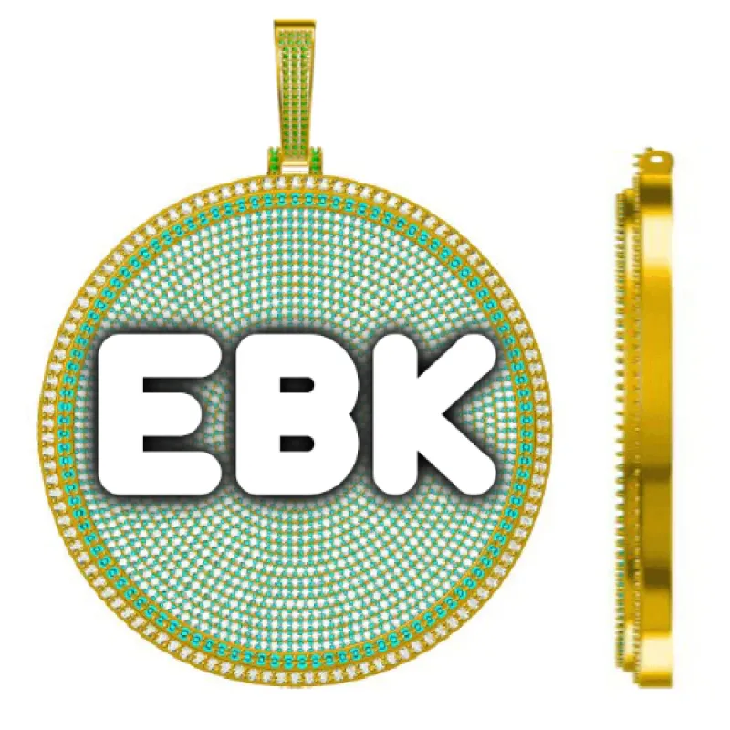 CUSTOM LETTER NECKLACE 3D BIG DISC sold by The GUU Shop