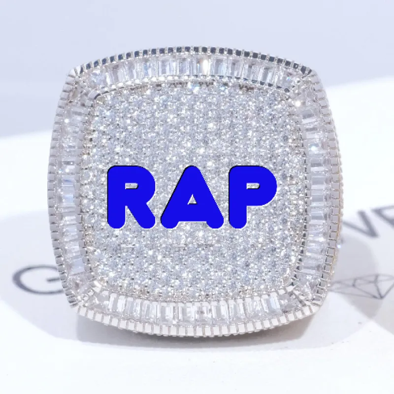 CUSTOM LETTER 3D ICED RING sold by The GUU Shop