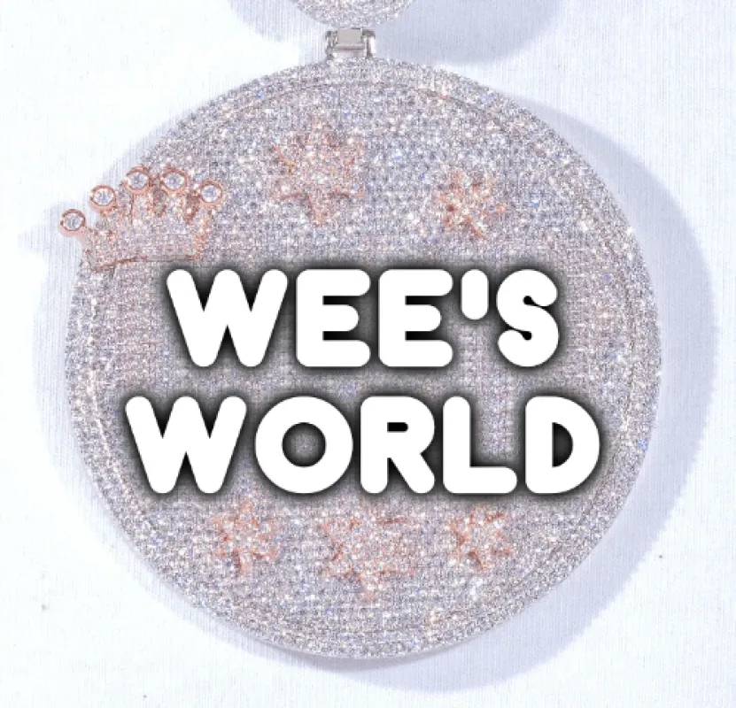 CUSTOM LETTER NECKLACE 3D BIG CROWN DISC sold by The GUU Shop